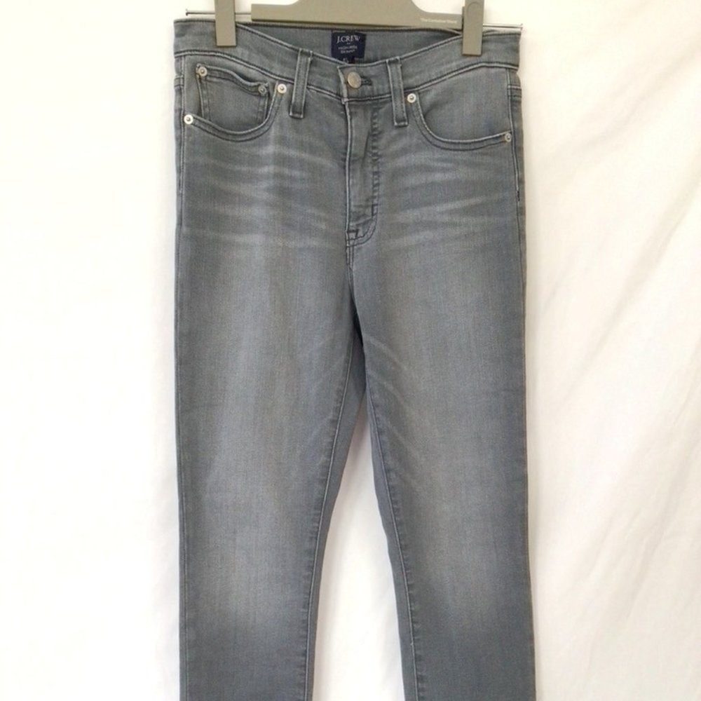 J. Crew High Rise Skinny Jeans Gray Sz 27